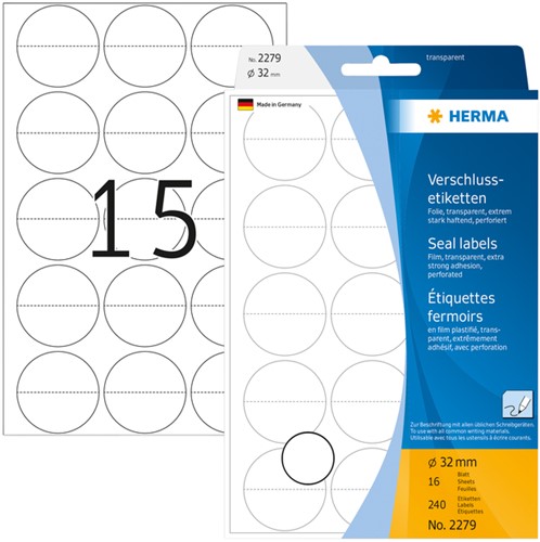 Etiket rond 32mm wit 2279 ds/240-2