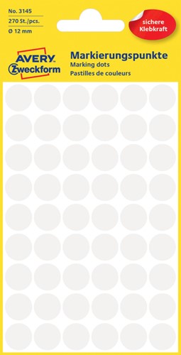 Etiket rond 12mm wit ZW3145 ds/270