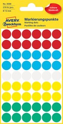 Etiket rond 12mm assorti ZW3088 ds/270