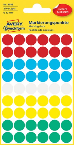 Etiket rond 12mm assorti ZW3088 ds/270
