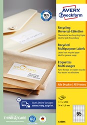 Etiket A4  38x 21,2mm LR3666 recycled pk/6500