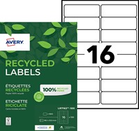 Etiket A4  99,1x 33,9mm Avery LR7162-100 recycled laser pk/1600-2
