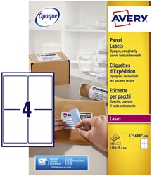 Etiket A4  99,1x139mm Avery L7169B-100 blockout ds/400
