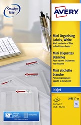 Etiket A4  38,1x 21,2mm Avery J8551-25 inkjet ds/1625 transparant 