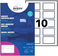 Badge zelfklevend 80x50mm blauw kader Avery L4787-20 ds/200-2