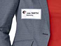 Badge zelfklevend 80x50mm blauw kader Avery L4787-20 ds/200-3