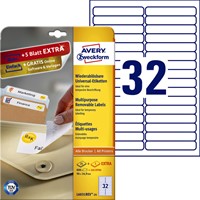 Etiket A4  96x 16,6mm L6031REV-25 afneembaar ds/800