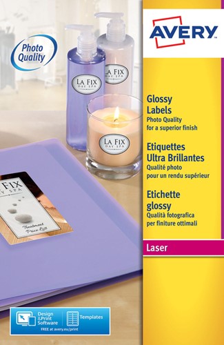 Etiket A4 210x297mm Avery L7767-40 laser glossy ds/40