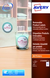 Etiket A4 rond 60mm Avery L7104REV-20 afneembaar ds/240 wit