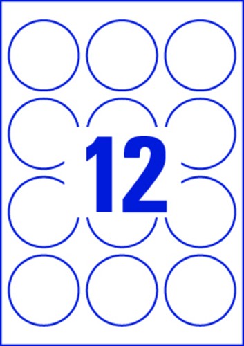 Etiket A4 rond 60mm Avery L7104REV-20 afneembaar ds/240 wit-2
