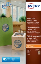 Etiket A4 rond 60mm Avery L7106-20 afneembaar ds/240 bruin