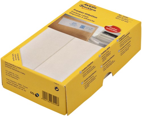 Etiket Avery Zweck 3440 163x43mm 500/st