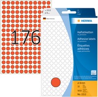 Etiket rond  8mm rood 2212 ds/5632-2