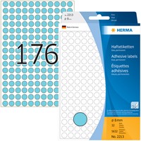 Etiket rond  8mm blauw 2213 ds/5632-2