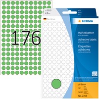 Etiket rond  8mm groen 2215 ds/5632-2