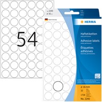 Etiket rond 16mm wit 2240 ds/1728-2