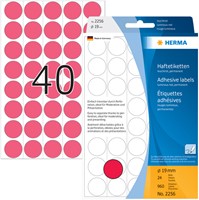 Etiket rond 19mm fluor rood 2256 ds/960-2