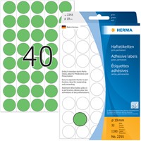 Etiket rond 19mm groen Herma 2255 ds/1280-2