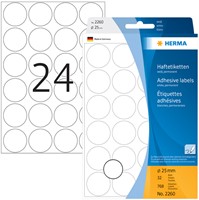 Etiket rond 25mm wit Herma 2260 ds/768-2