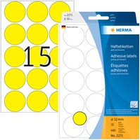 Etiket rond 32mm geel Herma 2271 ds/480-2