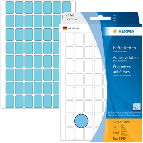Etiket  12x 18mm Herma 2343 pk/1792 blauw-2