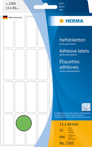 Etiket  13x 40mm Herma 2365 pk/896 groen