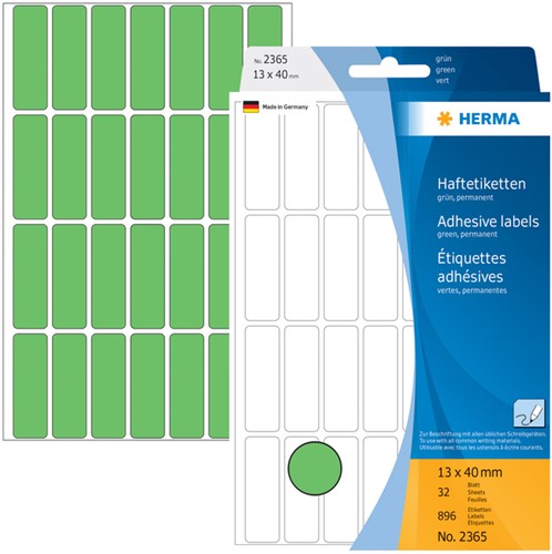 Etiket  13x 40mm Herma 2365 pk/896 groen-2