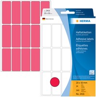 Etiket  20x 50mm Herma 2416 pk/480 fluor rood-2