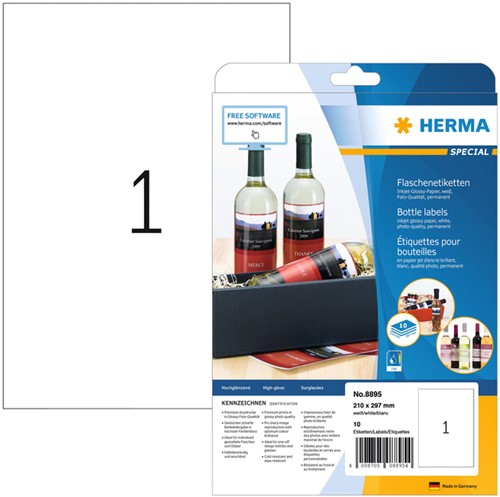 Etiket A4 210x297mm 8895 inkjet glossy ds/10