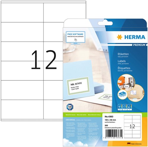 Etiket A4 105x 48mm Herma 4363 Premium ds/300