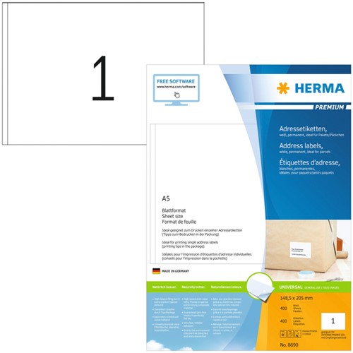 Etiket A5 148,5x205mm Herma 8690 Premium ds/400