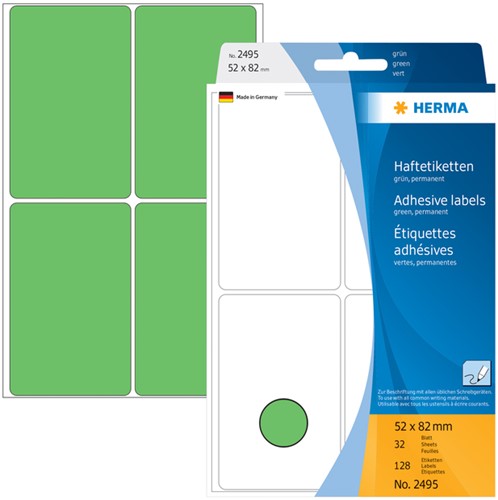 Etiket  52x 82mm Herma 2495 pk/128 groen-3