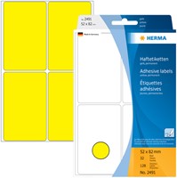 Etiket  52x 82mm Herma 2491 pk/128 geel-3