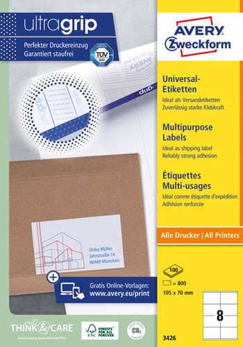 Etiket A4 105x 70mm 3426 ds/800