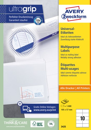 Etiket A4 105x 57mm 3425 ds/1000