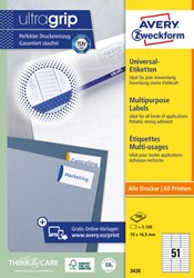 Etiket A4  70x 16,9mm 3420 ds/5100