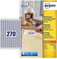 Etiket A4 17,8x 10mm Avery L4730REV-25 afneembaar ds/6750