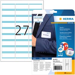 Badge zelfklevend 63,5x29,6mm (met blauwe strook) Herma 4513 pk/540
