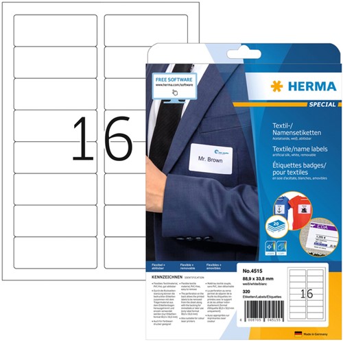 Badge zelfklevend 88.9x33.8mm Herma 4515 pk/320