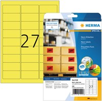Etiket A4  63,5x 29,6mm Herma 5140 ds/540 geel