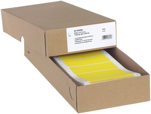 Etiket pinfeed  88,9x 35,7mm Herma 8181 1baans ds/2000 geel