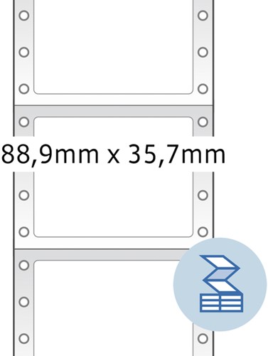Etiket pinfeed  88,9x 35,7mm Herma 8181 1baans ds/2000 geel-2
