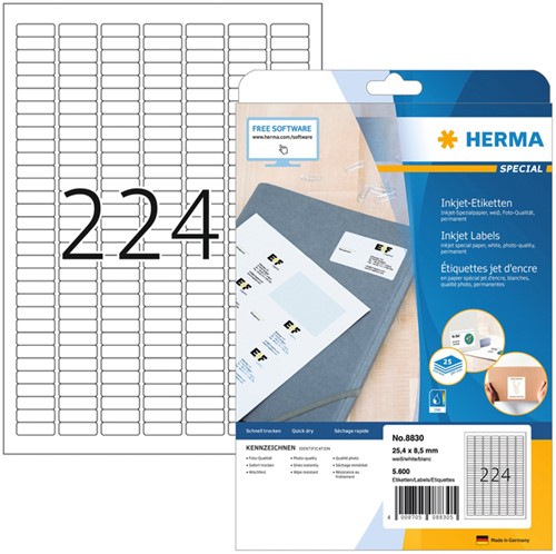 Etiket A4  25,4x 8,5mm Herma 8830 inkjet mat ds/5600