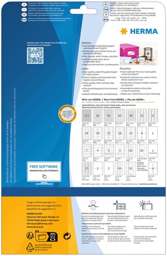 Etiket A4  63,5x 25,4mm Herma 8837 inkjet mat ds/825-2