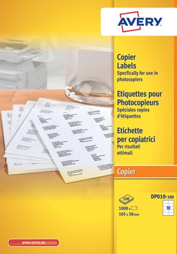 Etiket A4 105x 58mm Avery DP010-100 kopieren ds/1000