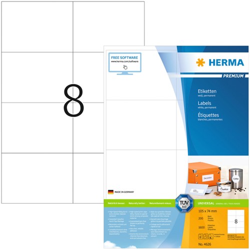Etiket A4 105x 74mm Herma 4626 Premium ds/1600