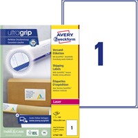 Etiket A4 199,6x289,1mm Avery L7167-100 laser ds/100-2