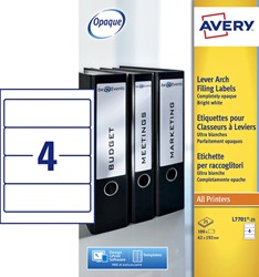 Etiket ordner 192x62mm Avery L7701 wit 25vel