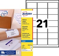 Etiket A4  63,5x 38,1mm Avery J8160-100 inkjet ds/2100-2