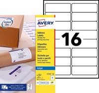 Etiket A4  99,1x 33,9mm Avery J8162-100 inkjet ds/1600-2